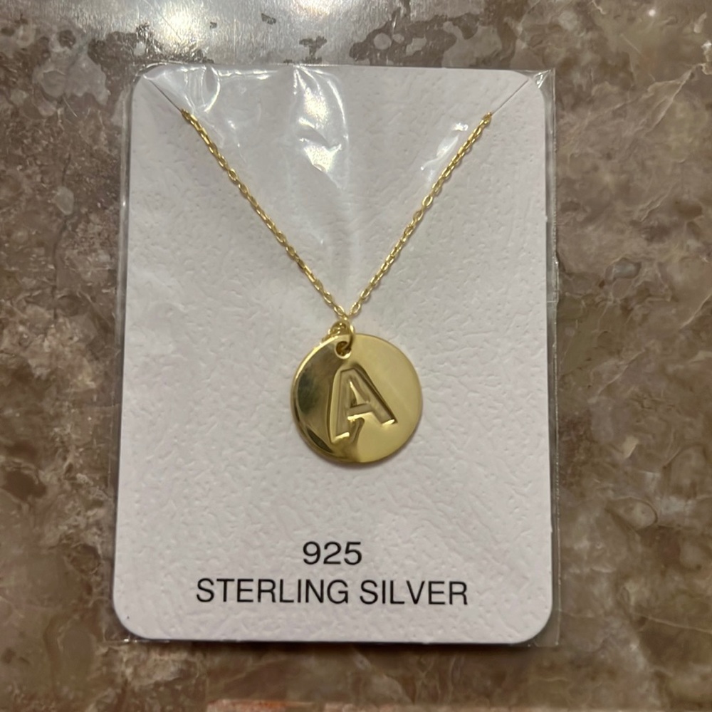Gold Coin Initial A Necklace